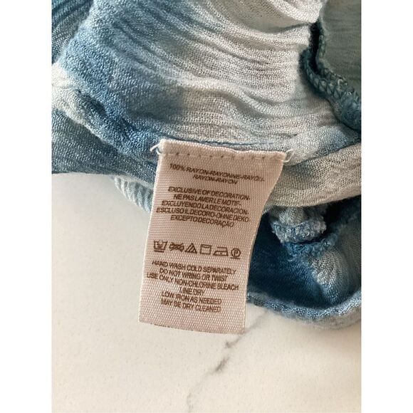 Free People Womens Embroidered Tie Dye Tunic Sz M Blue White - Picture 8 of 8